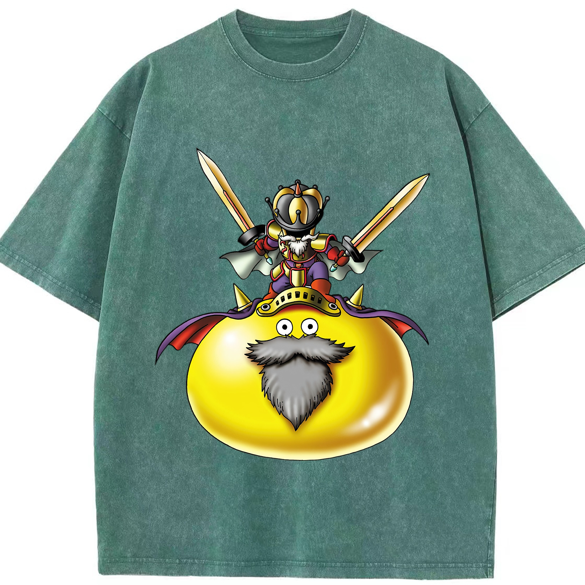 （画像用） ドラゴンクエスト Doragon Kuesuto Dragon Quest 綿100% ヴィンテージ風 半袖Tシャツ（フロントプリント）